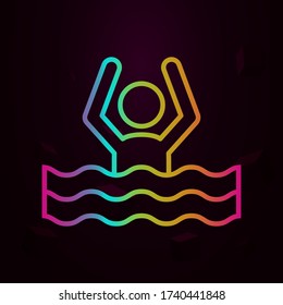 Drowning man nolan icon Simple thin line, outline vector of Swimming poll icons for ui and ux, website or mobile application