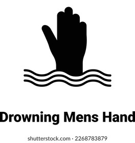 Drowning mens hand Vector Icon easily modify

