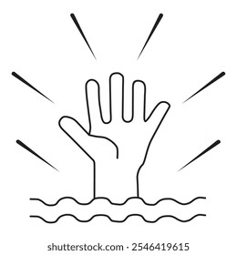 drowning person icon vector design. help icon