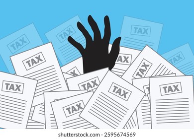 drowning in tax vector illustration, image can be used for flyer and poster needs