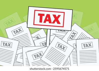 drowning in tax vector illustration, image can be used for flyer and poster needs
