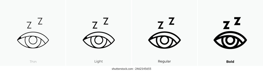 drowsiness icon. Thin, Light Regular And Bold style design isolated on white background