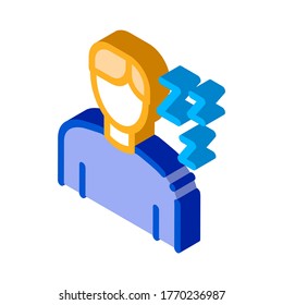 Drowsiness Man Icon Vector. Isometric Drowsiness Man sign. color isolated symbol illustration