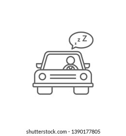 Drowsy driving, car icon. Element of auto service icon. Thin line icon for website design and development, app development. Premium icon