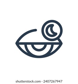 Drowsy Sleepy Eyes Vector Icon Illustration for Tired Evenings