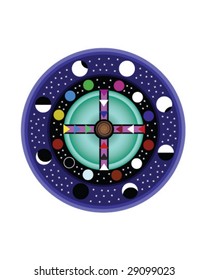 Drozda Astrology Wheel Vector Illustration