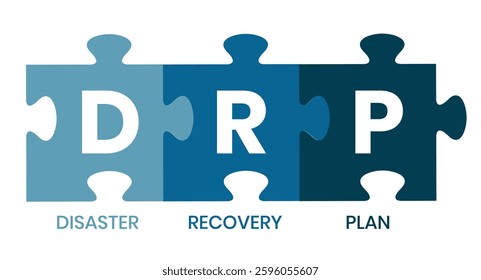 DRP - Disaster Recovery Plan business concept background. vector illustration concept with keywords and icons. lettering illustration with icons for web banner, flyer, landing page