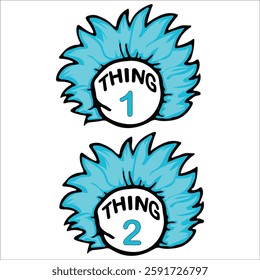 Dr.Seuss Vector Design ,Thing 1 , Thing 2 Vector Design