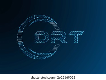 DRT Low-Poly-Buchstaben-Logo, Vektordesign. DRT Logodesign mit niedrigem Poly. 