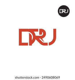Diseño de monograma de letra de logotipo DRU