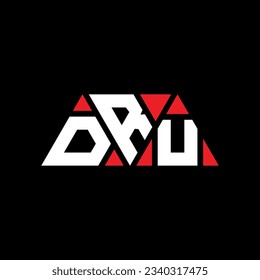 DRU triangle letter logo design with triangle shape. DRU triangle logo design monogram. DRU triangle vector logo template with red color. DRU triangular logo Simple, Elegant, and Luxurious design.