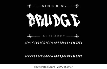 Drudge Graffiti font text effect, spray and street text style