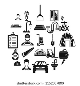 Drudgery icons set. Simple set of 25 drudgery vector icons for web isolated on white background