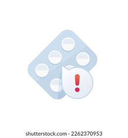 drug abuse icon with pills, vector