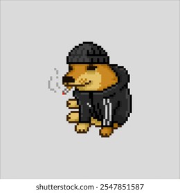 Perro adicto a las drogas, pixel art meme