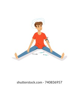 Drug addicted man vector Illustration