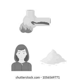 Drug addiction and attributes monochrome icons in set collection for design. Addict and Drug vector symbol stock web illustration.