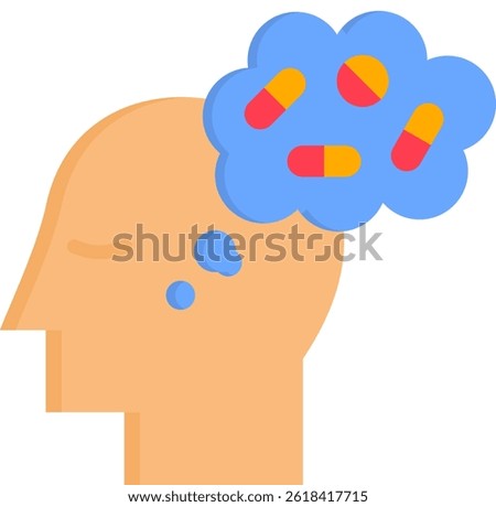 Drug Addiction Icon Flat Vector Illustration