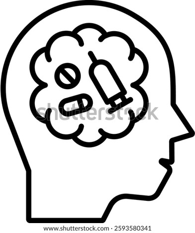 Drug Addiction Icon Line Vector Illustration