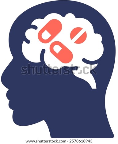 Drug Addiction Icon Mixed Vector Illustration