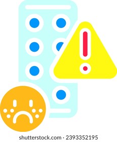 Drug Adverse Reaction or Side Effect with Sad Emoji