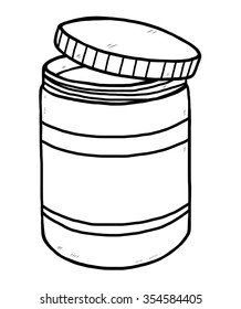 drug bottle / cartoon vector and illustration, black and white, hand drawn, sketch style, isolated on white background.