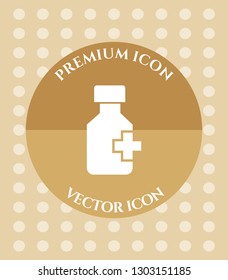 Drug Bottle Icon for Web. Application, Software & Graphic Design.