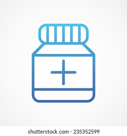 Drug bottle icon for web, site, mobile, application. Vector illustration. Simple flat metro style