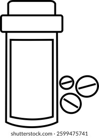 Drug bottle with pills icon design vector symbol illustration