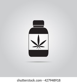 Drug bottle vector icon for web and mobile