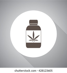 Drug bottle vector icon for web and mobile
