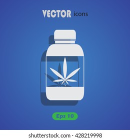 Drug bottle vector icon for web and mobile