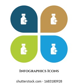 Drug Bottle Vector Illustration icon for all purpose. Isolated on 4 different backgrounds
