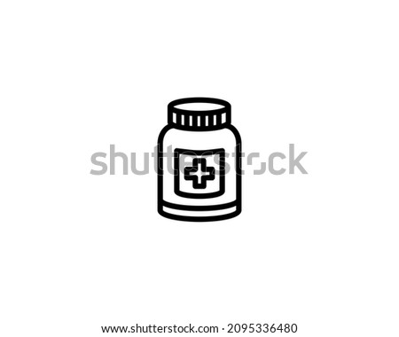  Drug bottle vector isolated outline icon. Drug bottle vector icon illustration