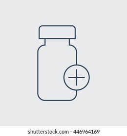 Drug Bottle Vector Line Icon. Eps.-10.