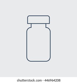 Drug Bottle Vector Line Icon. Eps.-10.