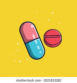 drug capsule and pill illustration, drug icon, drug vector, drug isolated design