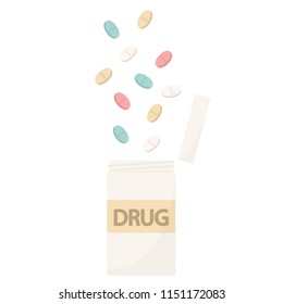 Drug cartoon vector. free space for text.