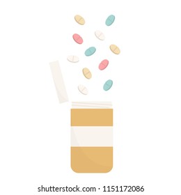 Drug cartoon vector. free space for text.