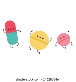 Drug character design. wallpaper. drug cartoon vector.