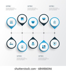 Drug Colorful Icons Set. Collection Of Dental, Medical Data, Plus And Other Elements. Also Includes Symbols Such As Medicament, Dental, Remedy.