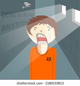 Drug convict vector for illustration can be use to vector background instead of image. 