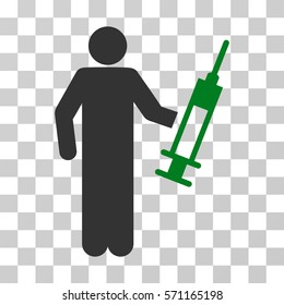 Drug Dealer icon. Vector illustration style is flat iconic bicolor symbol, green and gray colors, transparent background. Designed for web and software interfaces.