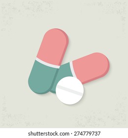 Drug design on old background,clean vector