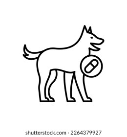 Drug Detection Dog icon in vector. Logotype