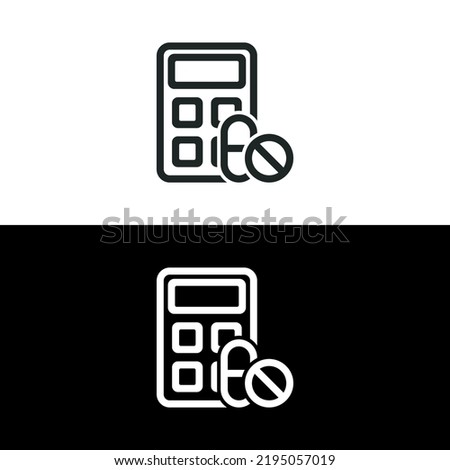 Drug dose calculation icon isolated on white background