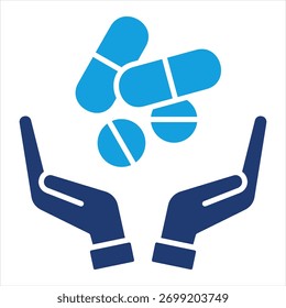 Drug flach blau Symbol Vektorgrafik