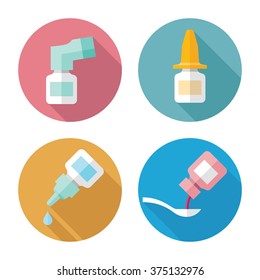 Drug forms color icons vector