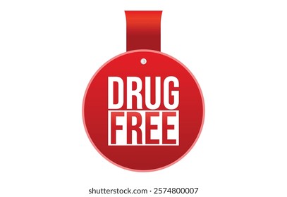 Drug Free banner design. Drug Free icon. Flat style vector illustration.