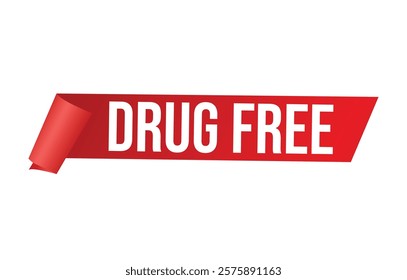 Drug Free banner design. Drug Free icon. Flat style vector illustration.